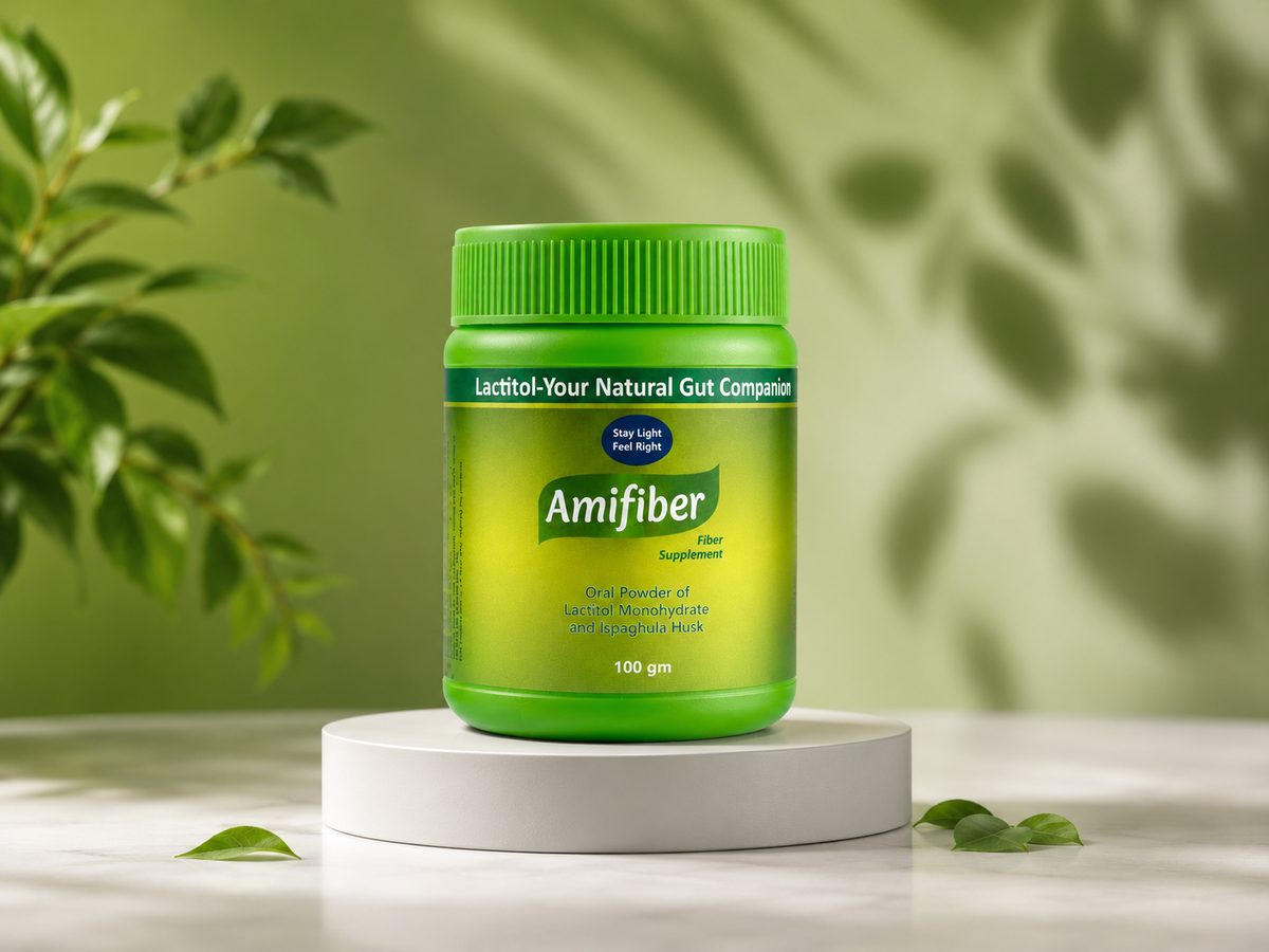Amifiber Lactitol Monohydrate fibre powder 100 gm jar by Amigas Pharma