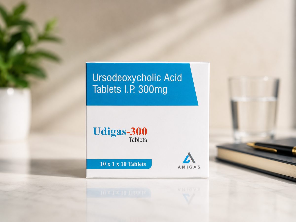 Udigas-300 Ursodeoxycholic Acid 300 mg tablet strip by Amigas Pharma